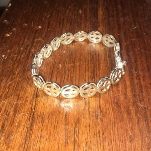 Silver Peace Sign bracelet
